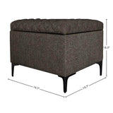 LH Home Reece Storage Ottoman - Medium Brown