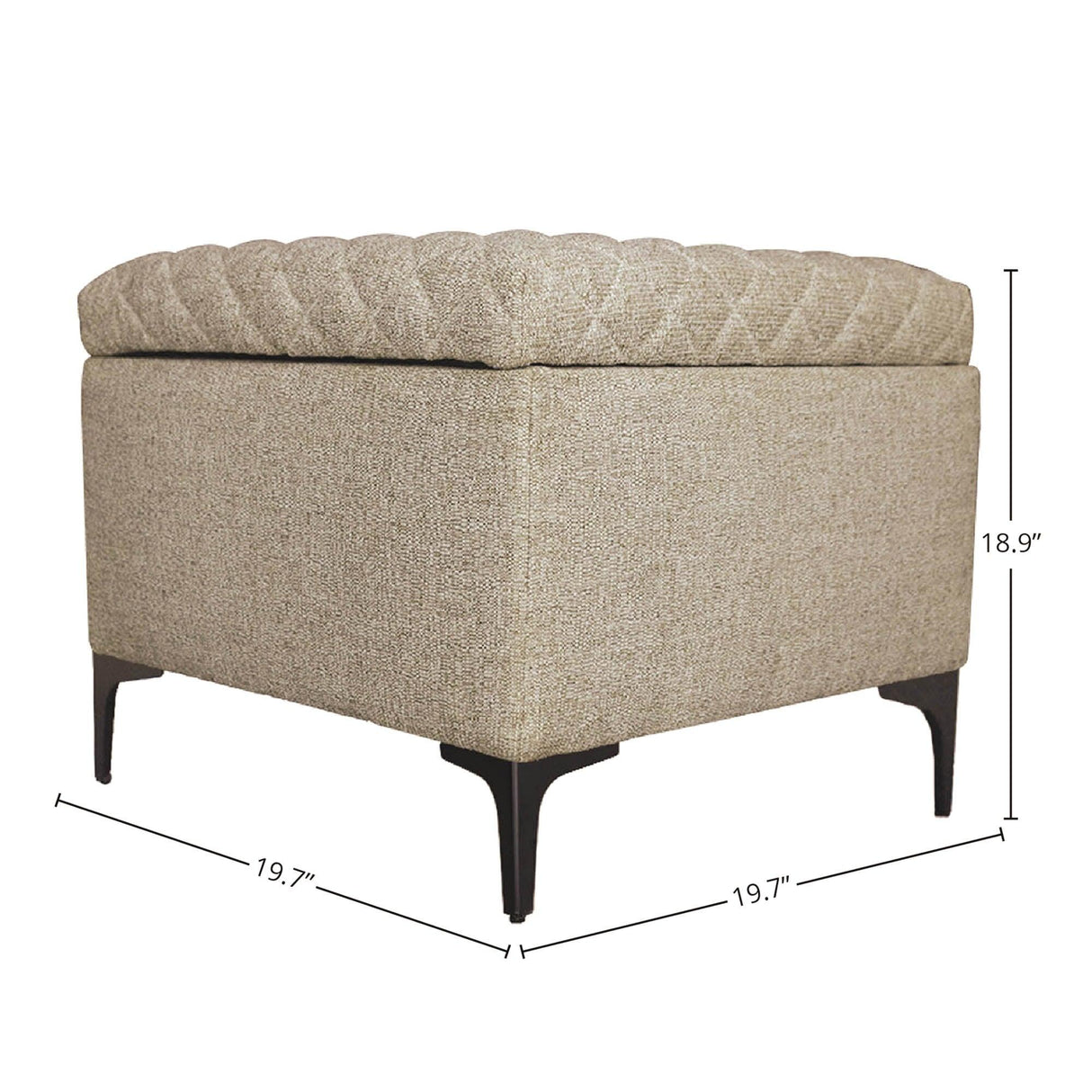 LH Home Reece Storage Ottoman - Tan