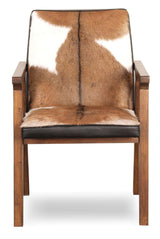 LH Home Rio Cool Armchair - Brown Mindi Oak, Leather/Goat Hair