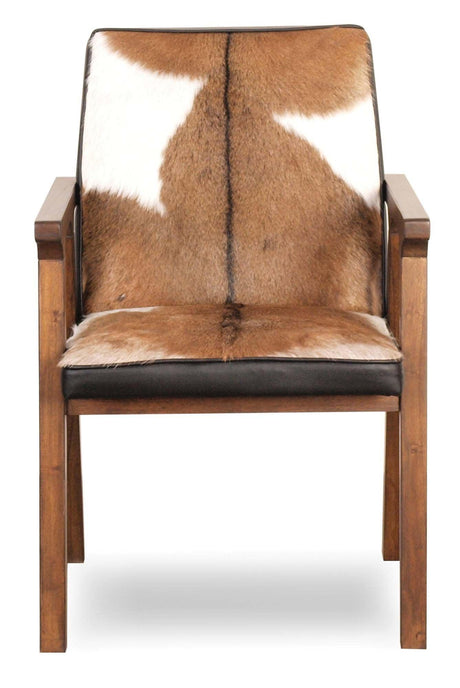 LH Home Rio Cool Armchair - Brown Mindi Oak, Leather/Goat Hair