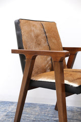 LH Home Rio Cool Armchair - Brown Mindi Oak, Leather/Goat Hair