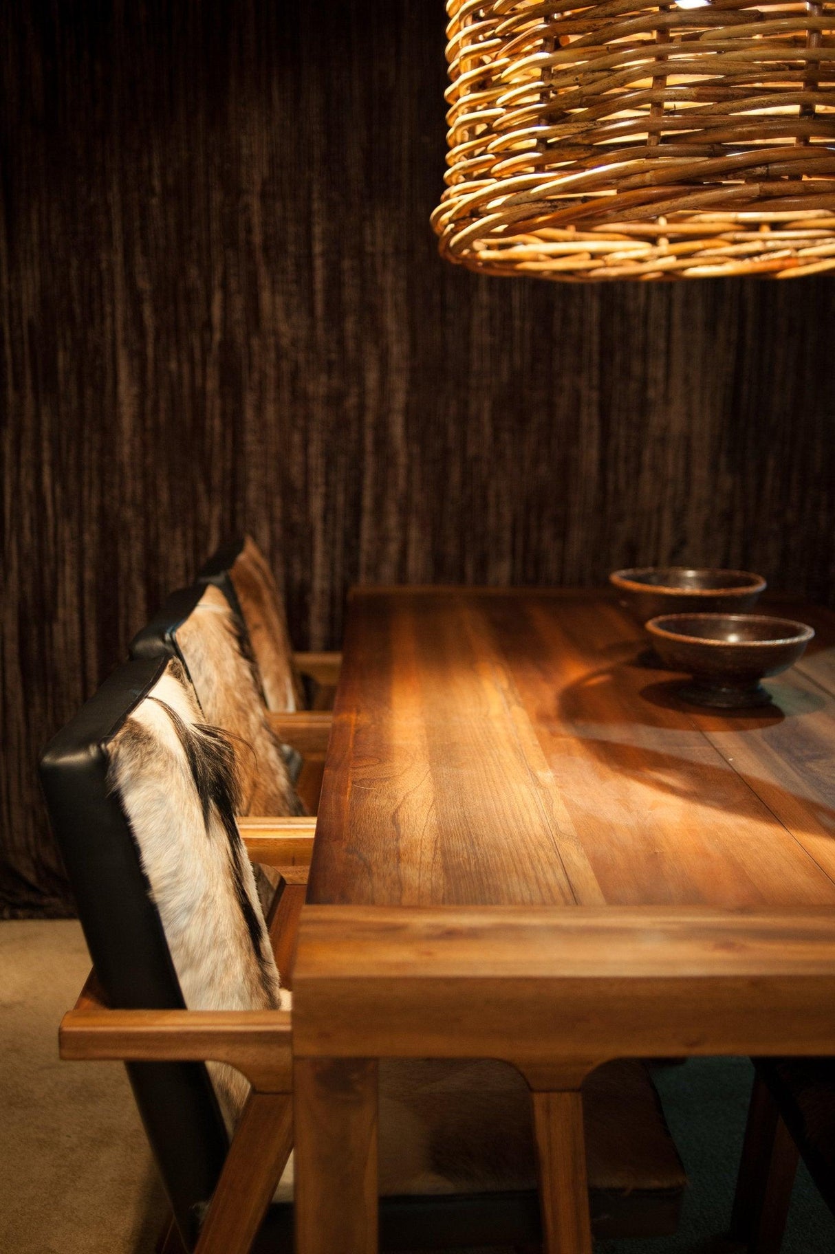 LH Home Rio Cool Armchair - Brown Mindi Oak, Leather/Goat Hair