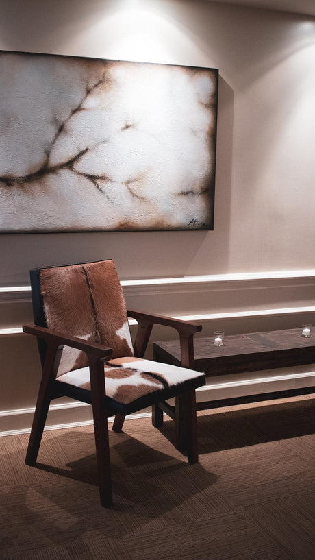 LH Home Rio Cool Armchair - Brown Mindi Oak, Leather/Goat Hair