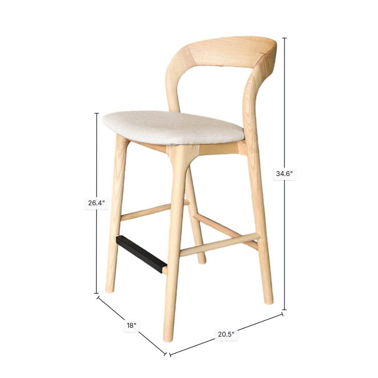 LH Home Rotondo Counter Stool - Natural