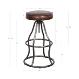 LH Home Bowie Stool - Vintage Brown Leather