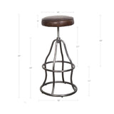 LH Home Bowie Stool - Vintage Brown Leather