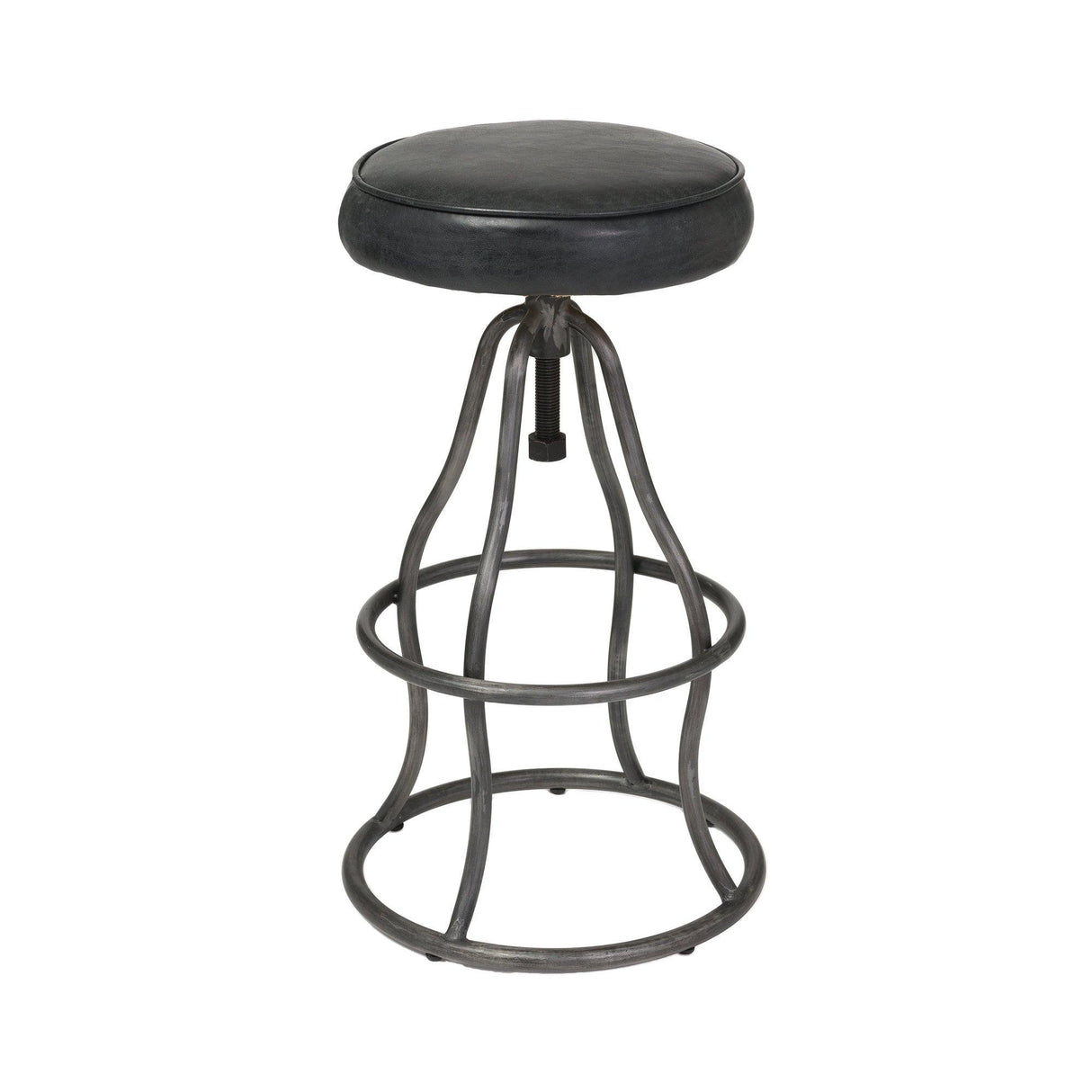 LH Home Bowie Stool - Black Leather