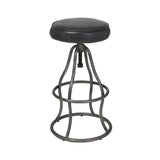 LH Home Bowie Stool - Black Leather