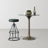 LH Home Bowie Stool - Black Leather