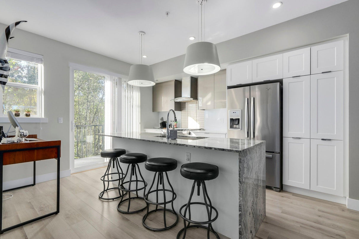 LH Home Bowie Stool - Black Leather