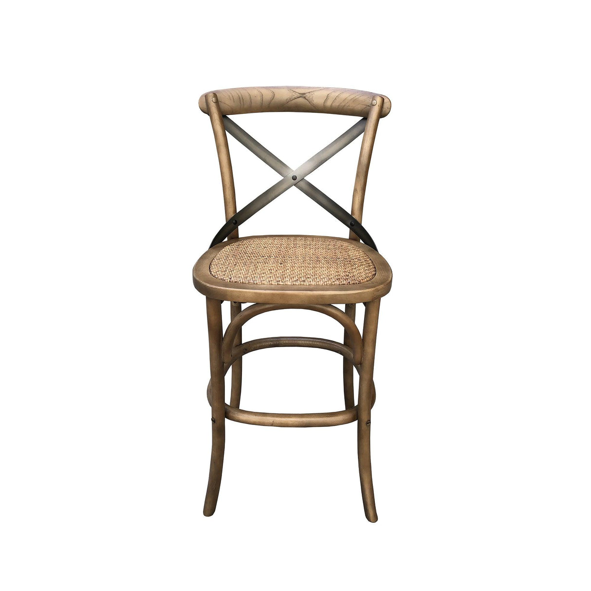 LH Home Cross Back Fixed Counter Stool - Sundried
