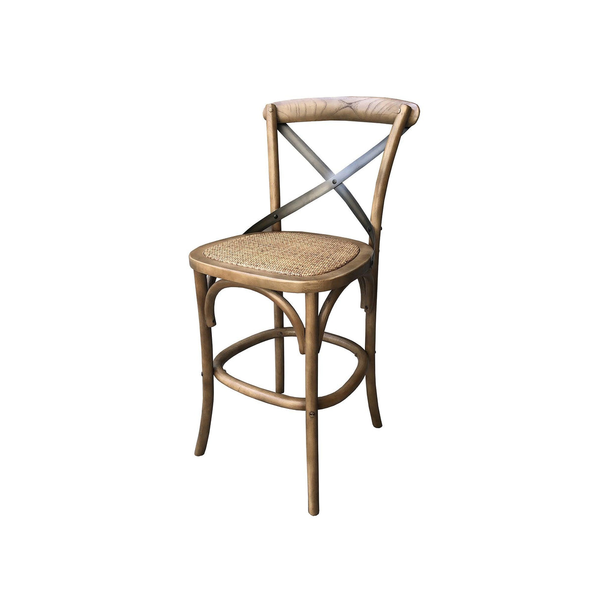 LH Home Cross Back Fixed Counter Stool - Sundried