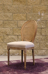LH Home Napoleon Dining Chair w/ Cane Back - Antique Linen