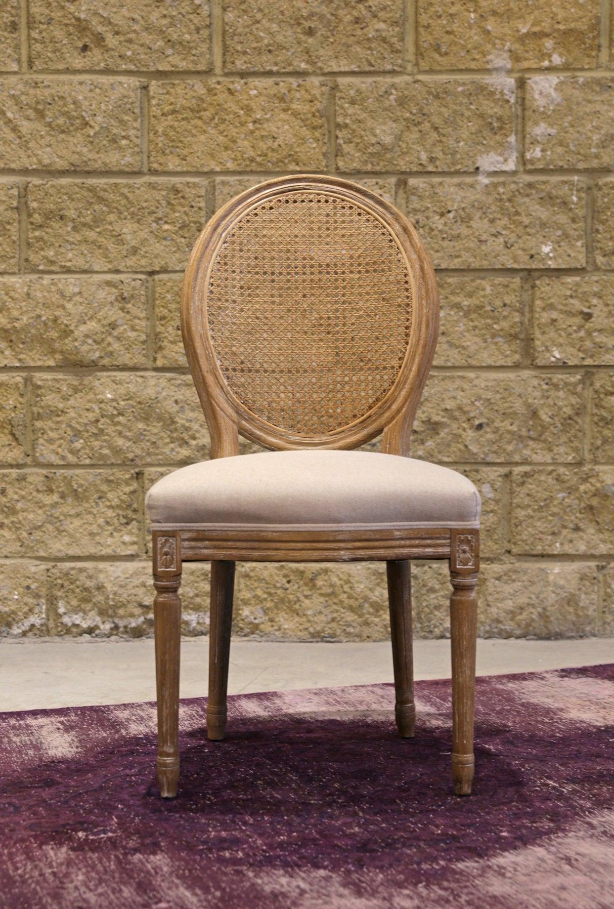 LH Home Napoleon Dining Chair w/ Cane Back - Antique Linen