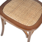 LH Home Cross Back Chair w/ Rattan Seat - Brown
