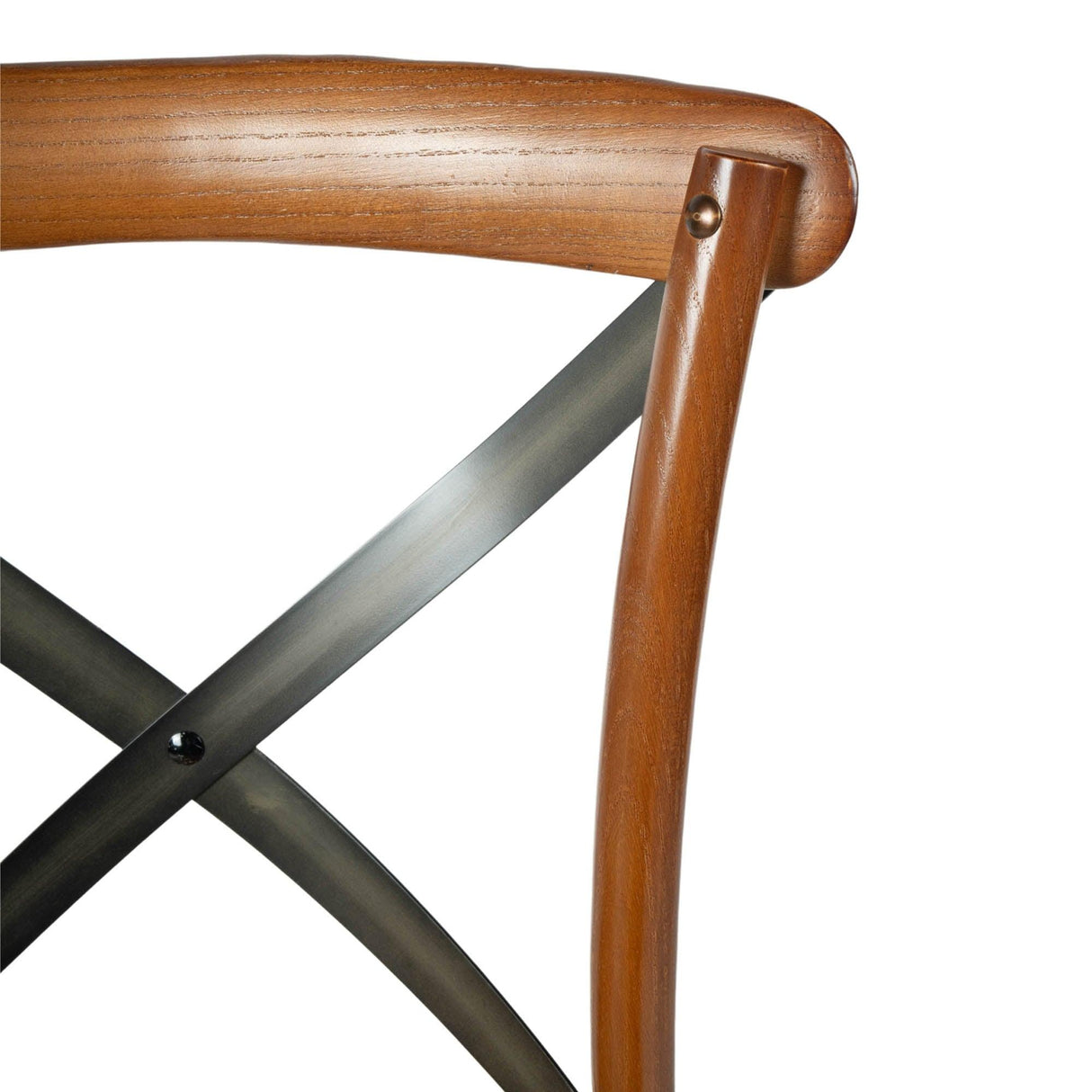 LH Home Cross Back Chair w/ Rattan Seat - Brown