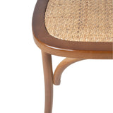 LH Home Cross Back Chair w/ Rattan Seat - Brown
