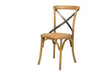 LH Home Cross Back Chair w/ Rattan Seat - Natural Rustic