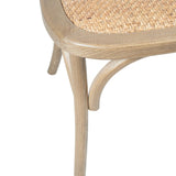 LH Home Cross Back Chair w/ Rattan Seat - Natural Rustic