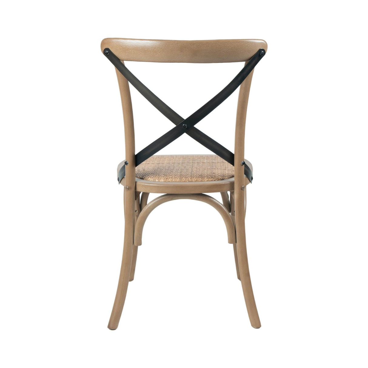 LH Home Cross Back Chair w/ Rattan Seat - Sundried