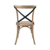 LH Home Cross Back Chair w/ Rattan Seat - Sundried