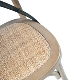 LH Home Cross Back Chair w/ Rattan Seat - Sundried