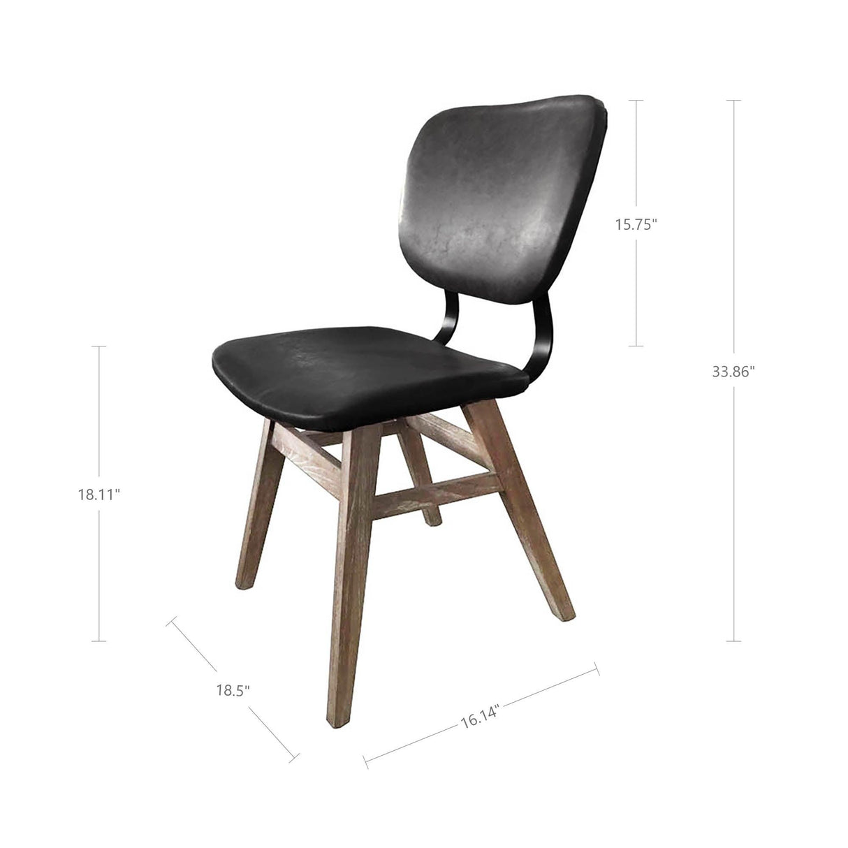 LH Home Fraser Dining Chair - Antique Black