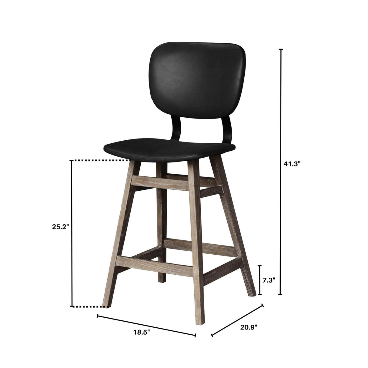 LH Home Fraser Counter Stool - Antique Black