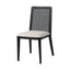 LH Home Cane Dining Chair - Oyster Linen/Black Frame