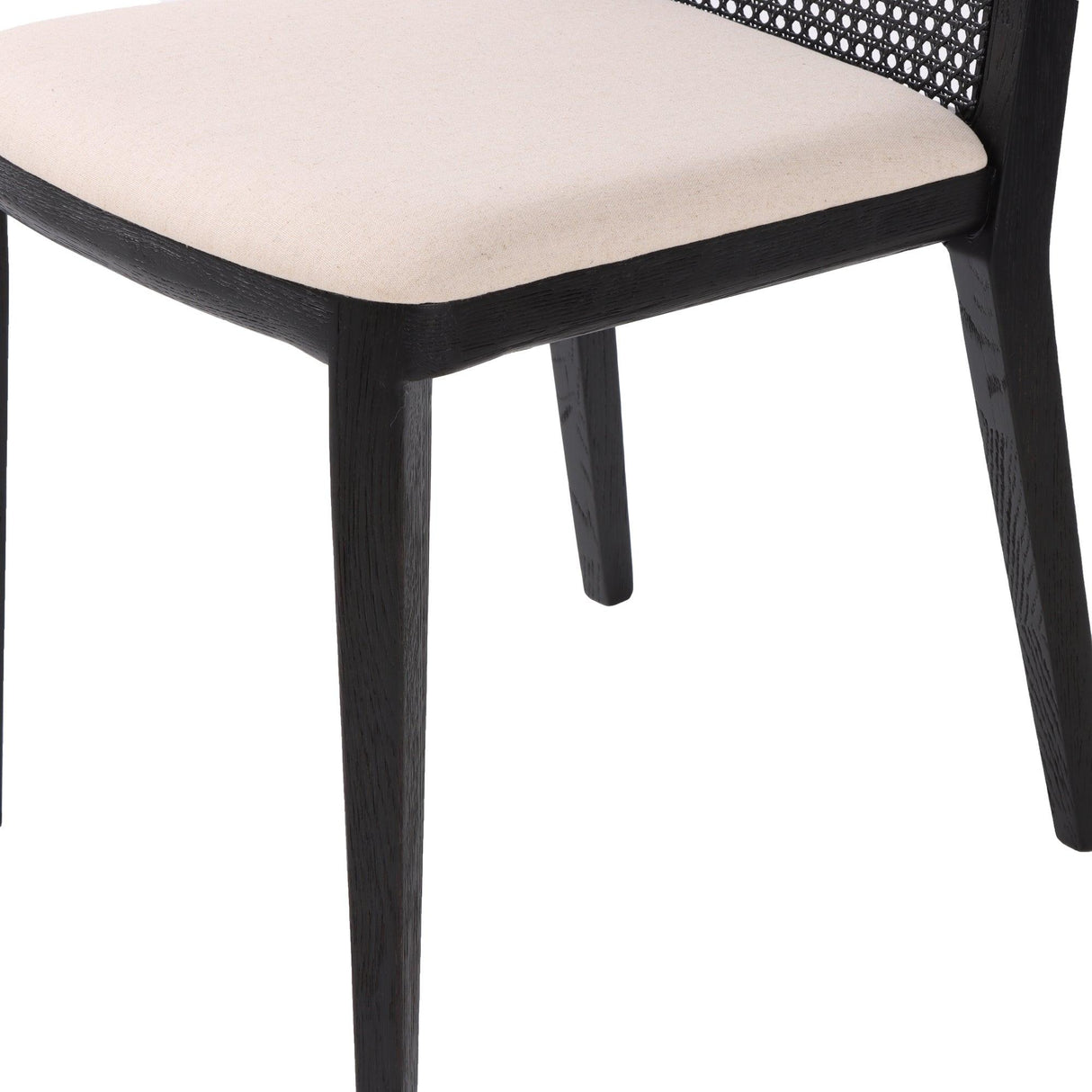 LH Home Cane Dining Chair - Oyster Linen/Black Frame