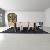 LH Home Cane Dining Chair - Oyster Linen/Black Frame