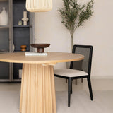 LH Home Cane Dining Chair - Oyster Linen/Black Frame