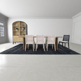 LH Home Cane Dining Chair - Oyster Linen/Black Frame