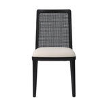 LH Home Cane Dining Chair - Oyster Linen/Black Frame