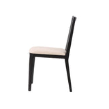 LH Home Cane Dining Chair - Oyster Linen/Black Frame