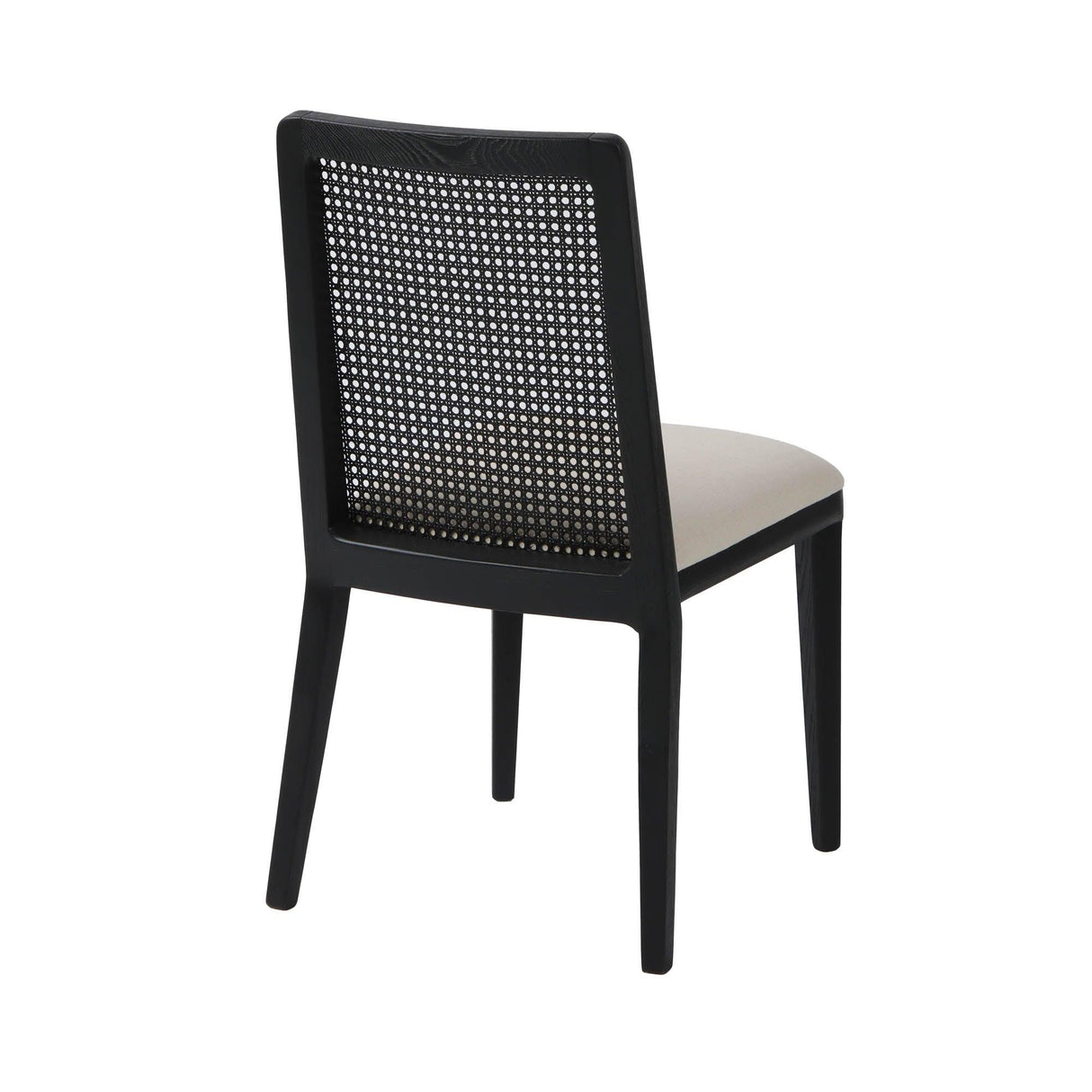 LH Home Cane Dining Chair - Oyster Linen/Black Frame
