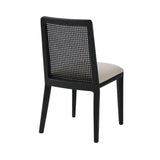 LH Home Cane Dining Chair - Oyster Linen/Black Frame