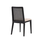 LH Home Cane Dining Chair - Oyster Linen/Black Frame