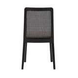 LH Home Cane Dining Chair - Oyster Linen/Black Frame