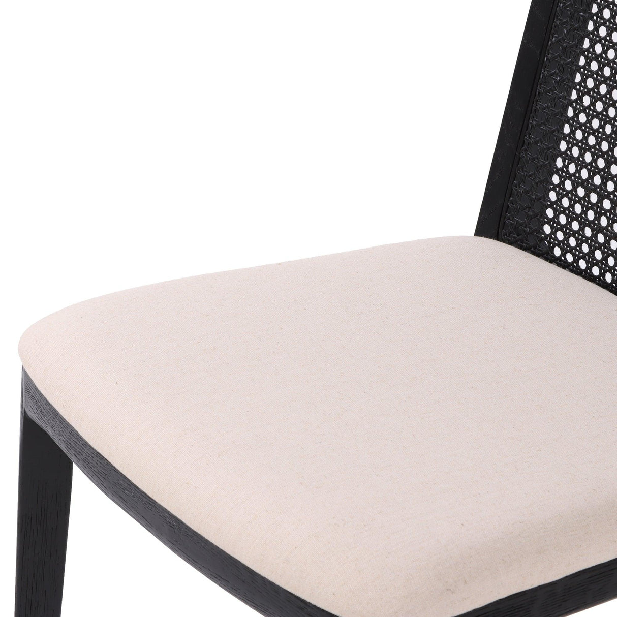 LH Home Cane Dining Chair - Oyster Linen/Black Frame