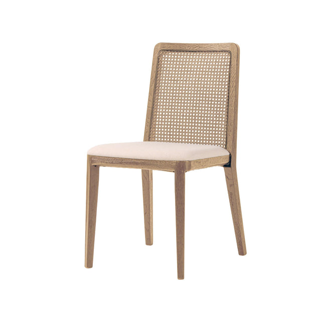 LH Home Cane Dining Chair - Oyster Linen/Natural Frame