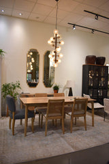 LH Home Cane Dining Chair - Oyster Linen/Natural Frame