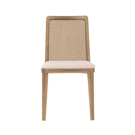 LH Home Cane Dining Chair - Oyster Linen/Natural Frame