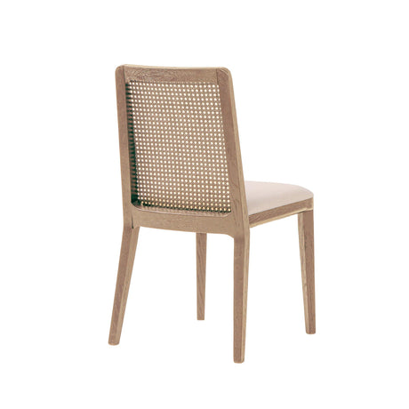 LH Home Cane Dining Chair - Oyster Linen/Natural Frame