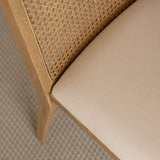 LH Home Cane Dining Chair - Oyster Linen/Natural Frame
