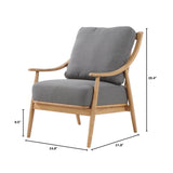 LH Home Kinsley Club Chair - Stormy Grey/Natural Frame