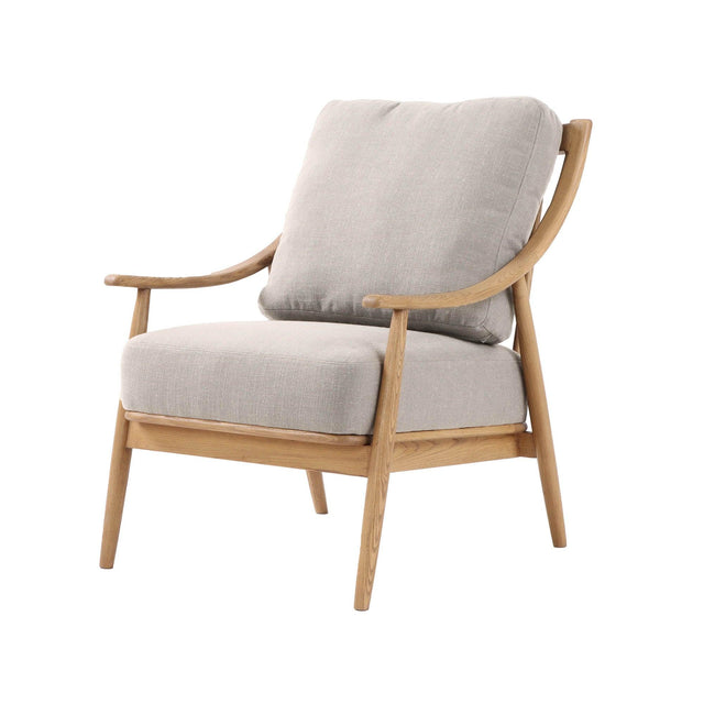 LH Home Kinsley Club Chair - Light Linen Cushions / Natural Frame