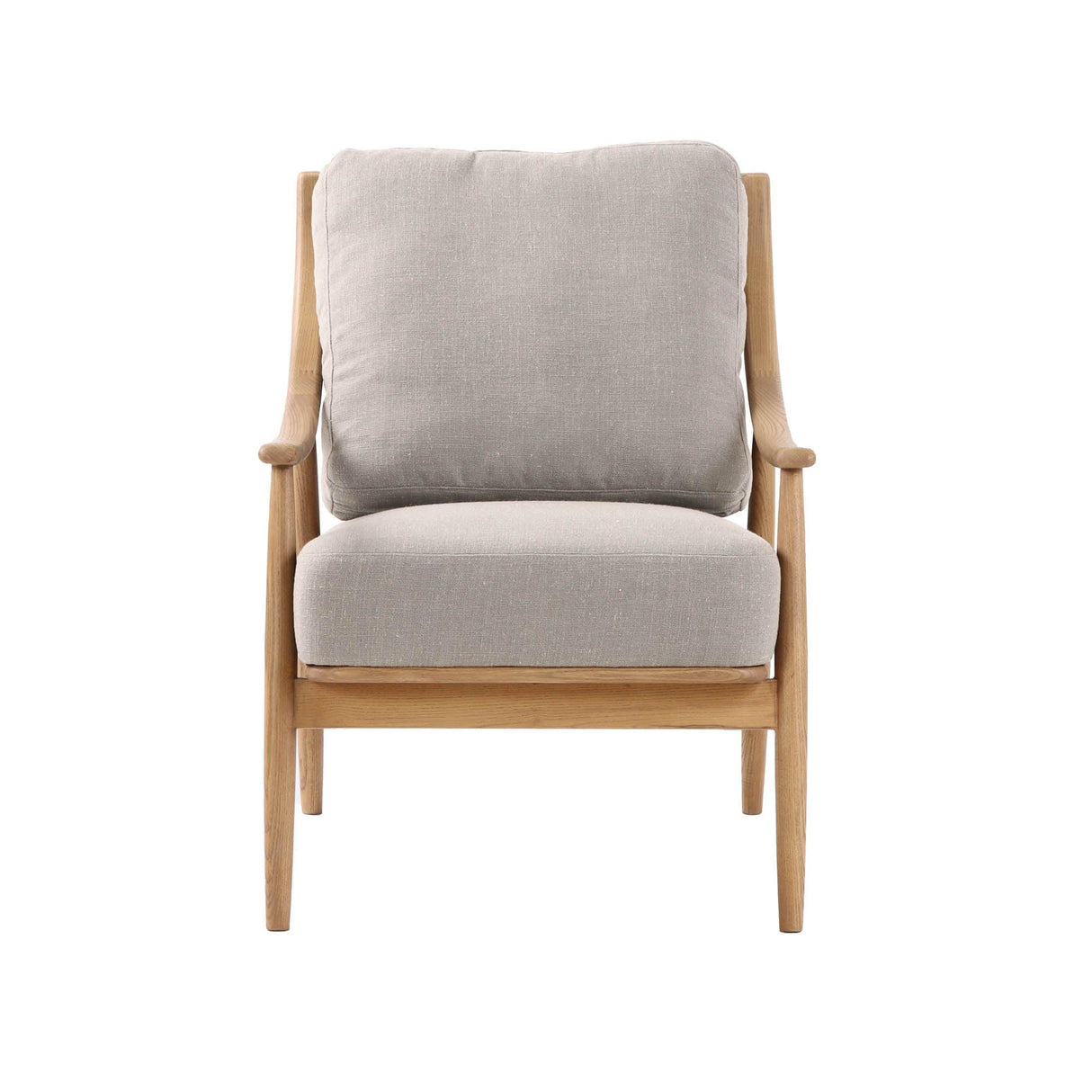 LH Home Kinsley Club Chair - Light Linen/ Natural Frame