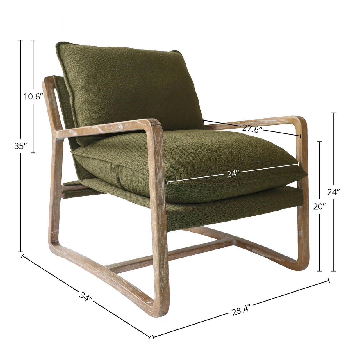 LH Home Huntington Club Chair - Moss Boucle