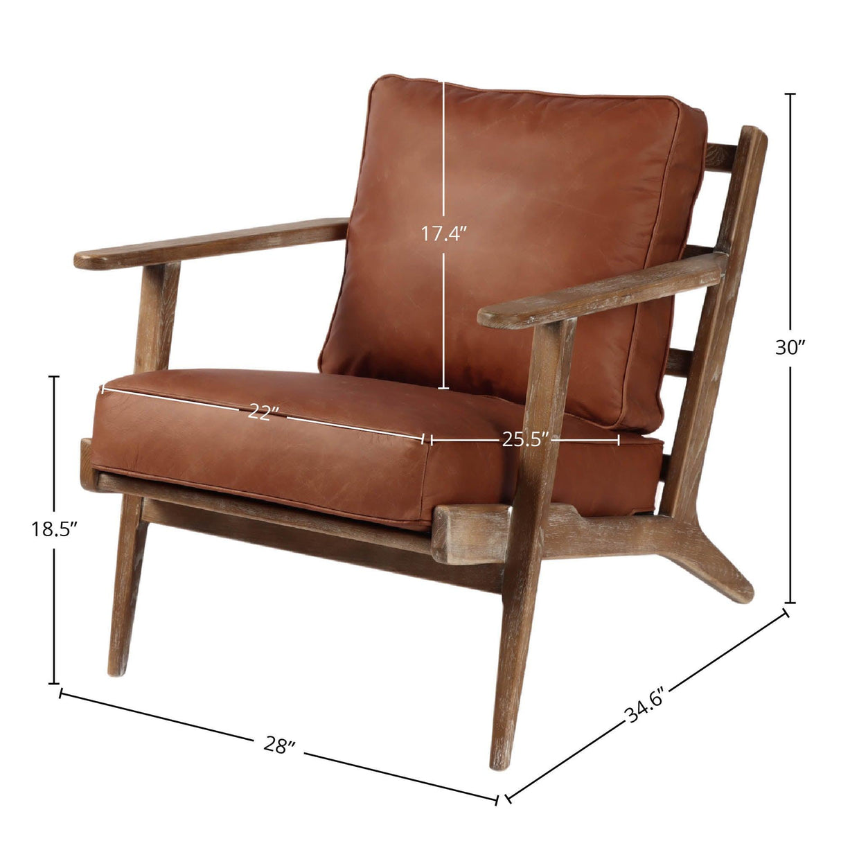 LH Home Junior Arm Chair - Saddle Brown